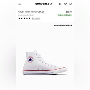 Brand new never worn high top Converse All Star sneakers